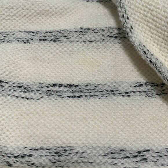 Loft Pullover Sweater Small Womens Ivory Black Striped Cowl neck Texture - Picture 9 of 11